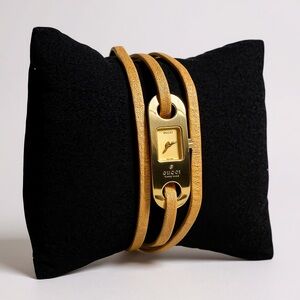 Gucci Gold Wrap Leather Strap Women's Watch